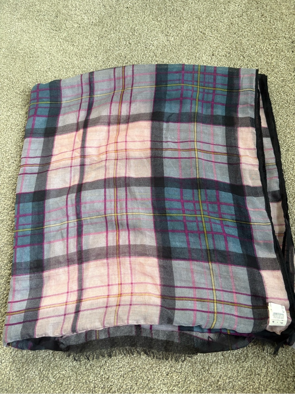 Plaid Pink Gray Lightweight scarf